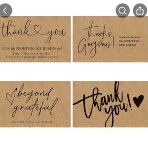 30 pk Thank you Cards Brown Paper
